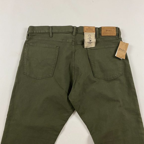 NWT Polo Ralph Lauren Hampton Relaxed Straight Jeans Mens 38 x 30 Olive Green - Picture 8 of 15